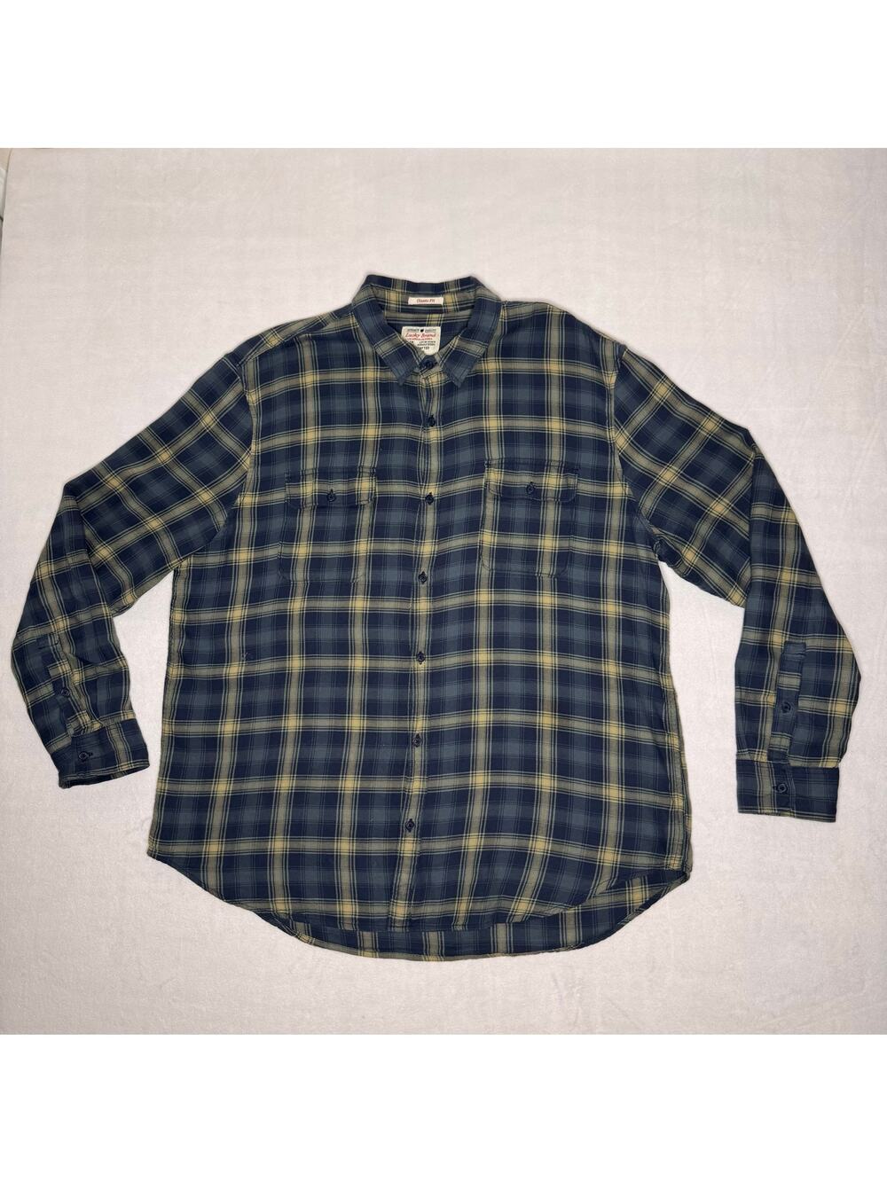 Vintage Man Lucky Brand Blue Plaid Casual Shirt